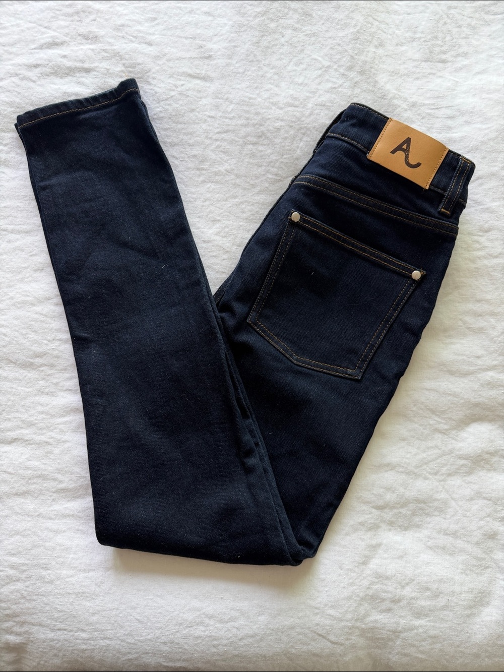 Alexa Chung Dark Blue NOT Distressed Straight Leg Jeans 27